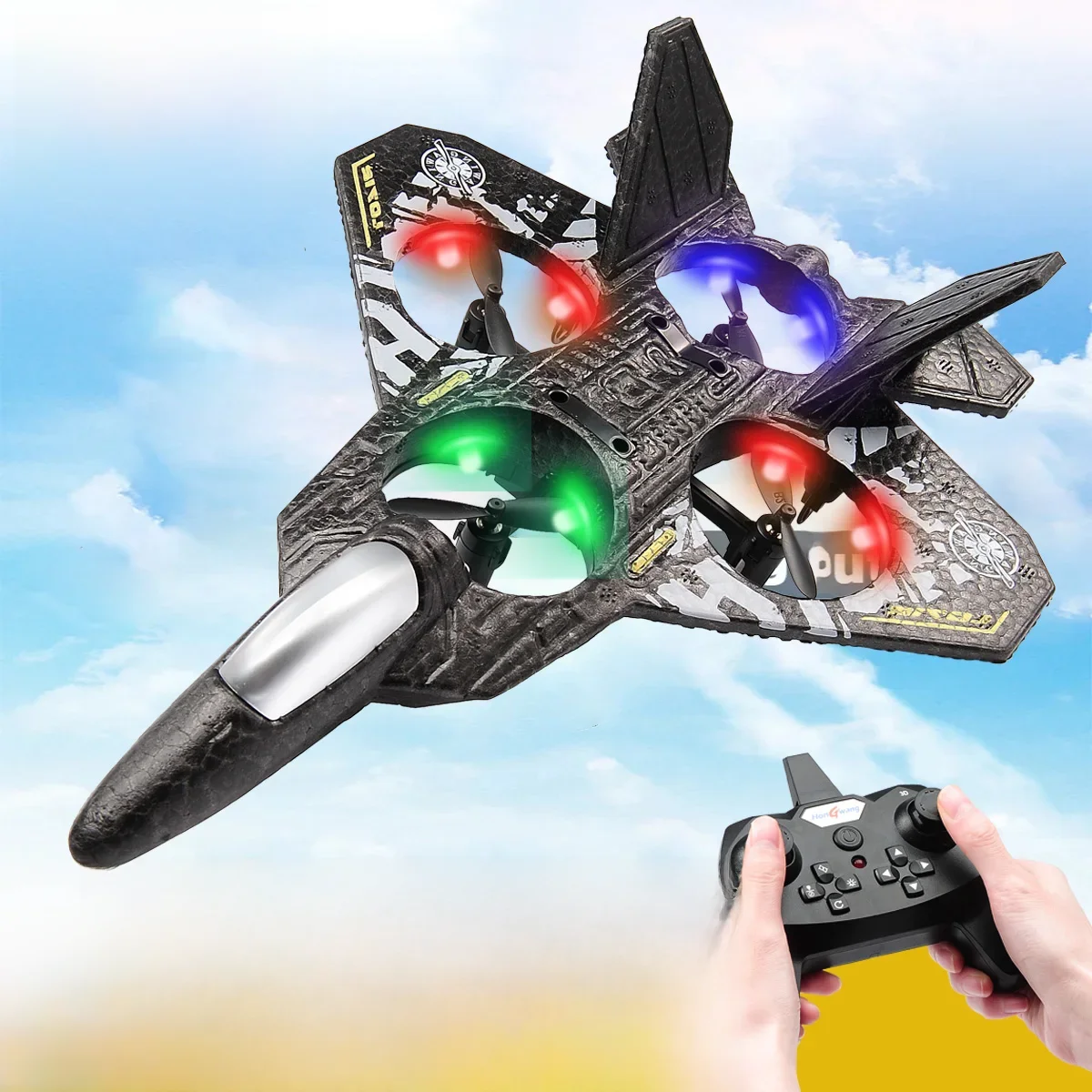 L0712 RC avion 2.4G avion télécommandé détection de gravité hélicoptère planeur avec lumière EPP mousse combattants pour garçons enfants