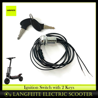ORIGINAL LANGFEITE Parts 1Set 2 Wires Ignition Switch with 2 Keys On-Off Lock for T8 Electric Scooter Patinete Electrico Replace