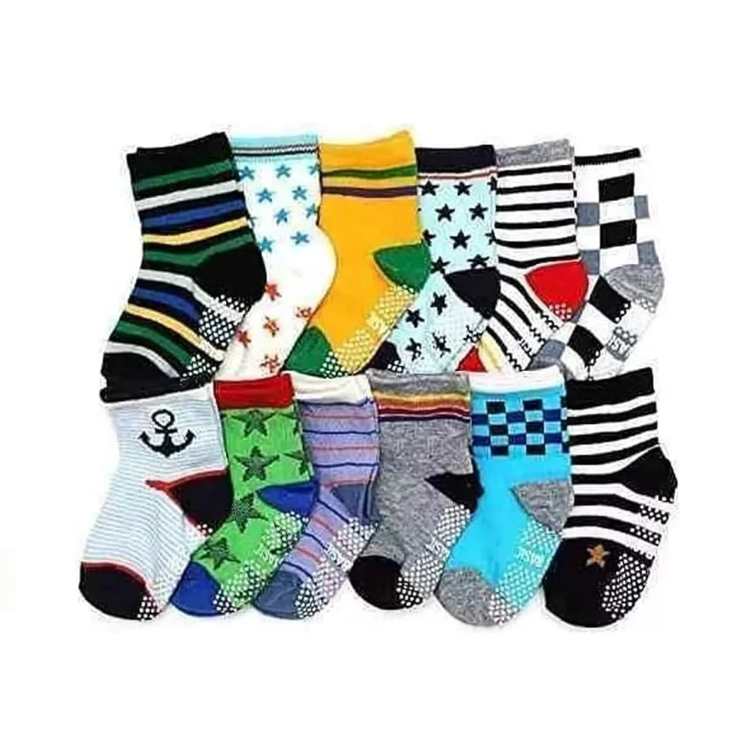 Kit 12 Pops Colorful Children's Socks Boy All Sizes