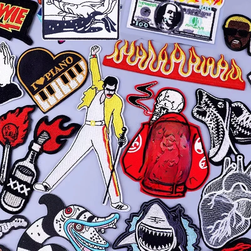 Freddie Mercury Badge groupe de Rock patchs brodés sur vêtements Punk crâne vêtements Hippie fer sur patchs pour vêtements Badges