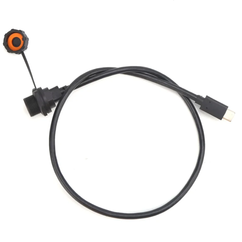 Waterproof USB Connector IP67 TYPE C Threaded Female Male With Cable Socket E10TPCTFF/ CAD