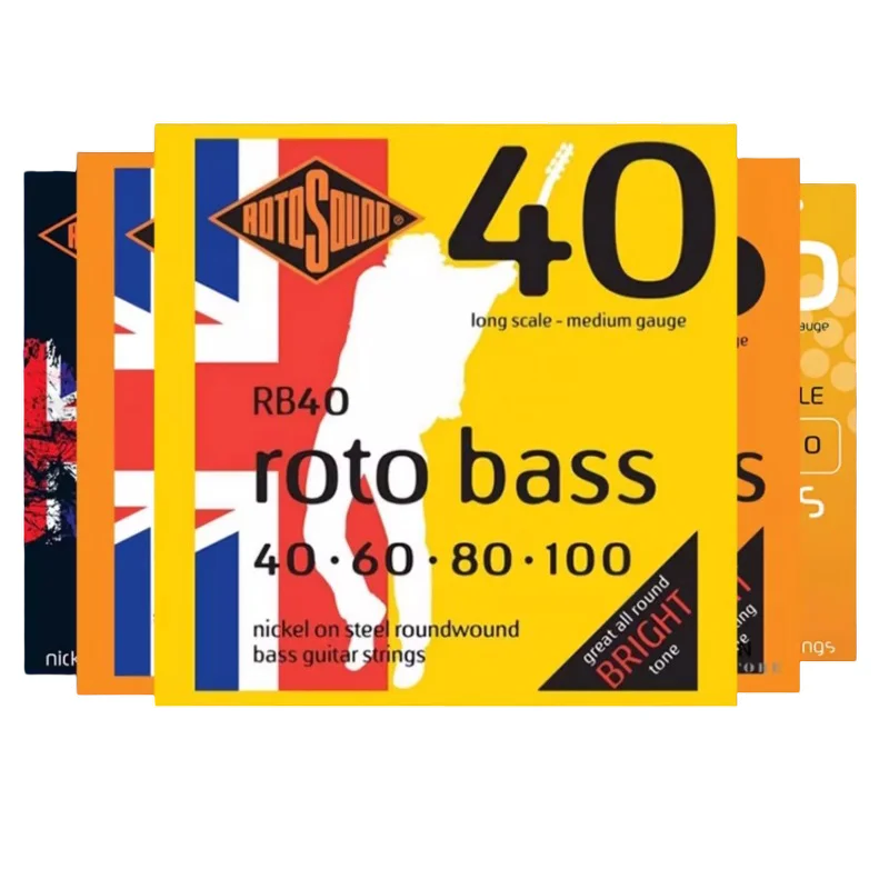Cordas para baixo Rotosound – Série RB, RS e SM – Vários medidores e materiais