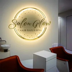 Nail Beauty Salon Logo Sign,Acrylic Sign, Backlit Sign,Wall Logo Sign,Custom business logo sign,Custom Salon logo sign