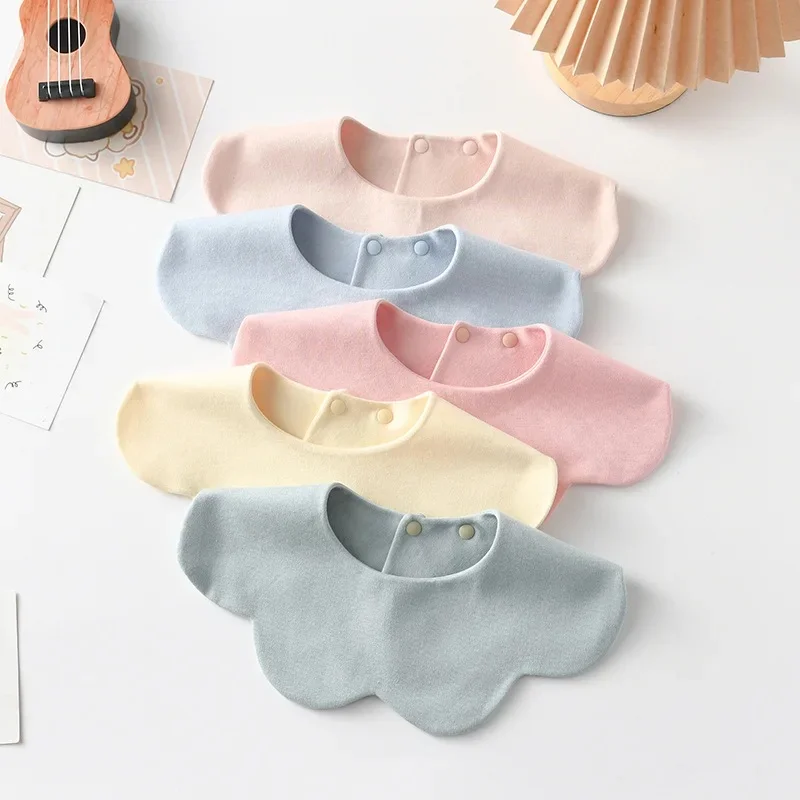 Style coréen solide bébé alimentation bave bavoir nouveaux nourrissons coton pétale salive serviette doux rot tissu pour nouveau-né enfant en bas âge enfants bavoirs