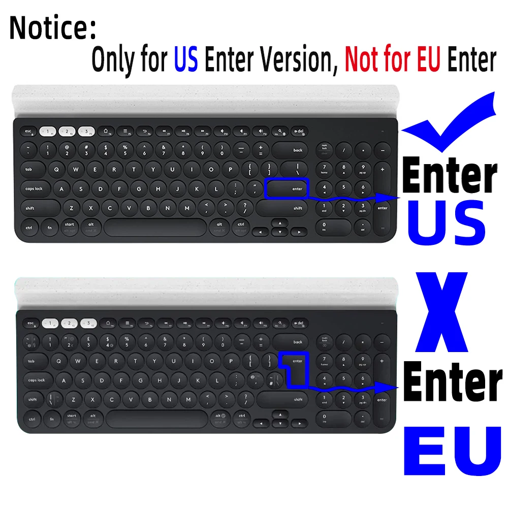 English Version Silicone Dustproof Keyboard Protector Skin for Logitech K780 Slim Wireless Keyboard Cover K780 Accessories