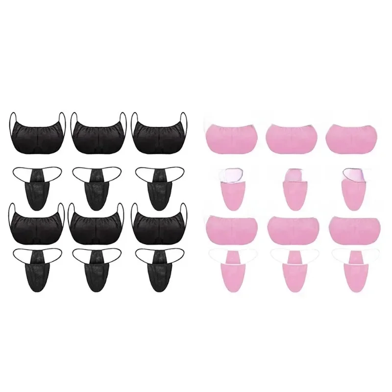 25 ensembles de soutiens-gorge et culottes en T, extensibles à la taille, 120cm, jetables, Bikini, string, pour bronzage, hygiénique, SPA, Sauna