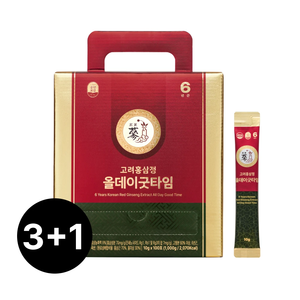 [3+1]PNBG Allday Goodtime 6 years Korean red ginseng stick 10g * 100p in box