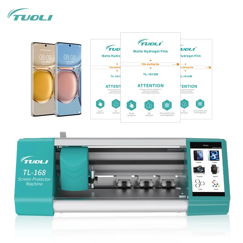 TUOLI TL168 Phone Film Cutting Machine +150pcs Flexible Hydrogel Film For Phone Front Screen Protective Back Film Cutter