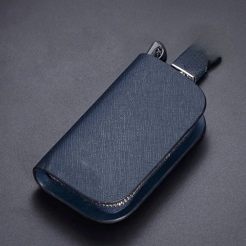 Cross Grain Genuine Leather Uniwersalny portfel na klucze samochodowe Brelok do kluczy Nadaje się do wszystkich rodzajów kluczy samochodowych Akcesoria samochodowe — zdjęcie 2