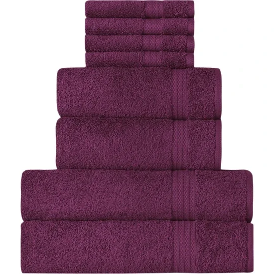 Plum Home 8 Pcs Bath Towel Set Turkish Bath Set Dowry Set