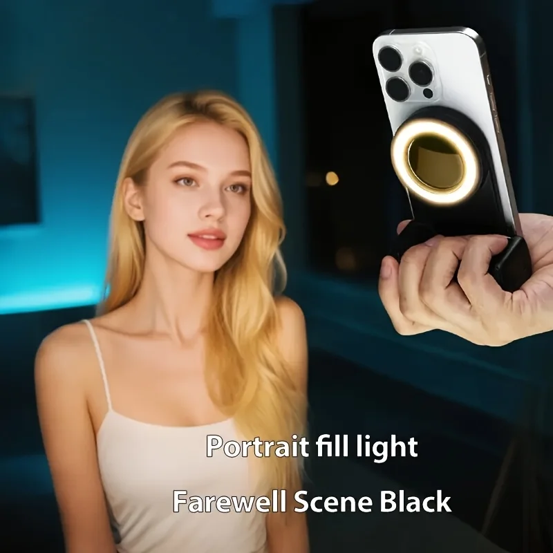 

For Magnetic Bluetooth-Compatible Shutter Camera Photo Stabilizer with Fill Light & Reflective Mirror for Android iPhone 16 15 1