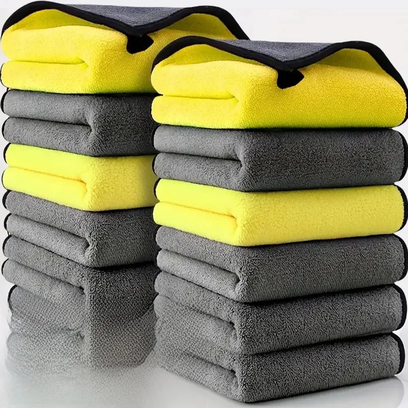 1/10 Stuks Microfiber Handdoeken Dikker Auto Schoonmaken Handdoeken Zacht Drogen Doek Wassen Handdoeken Dubbellaags Schone Vodden Auto accessoires