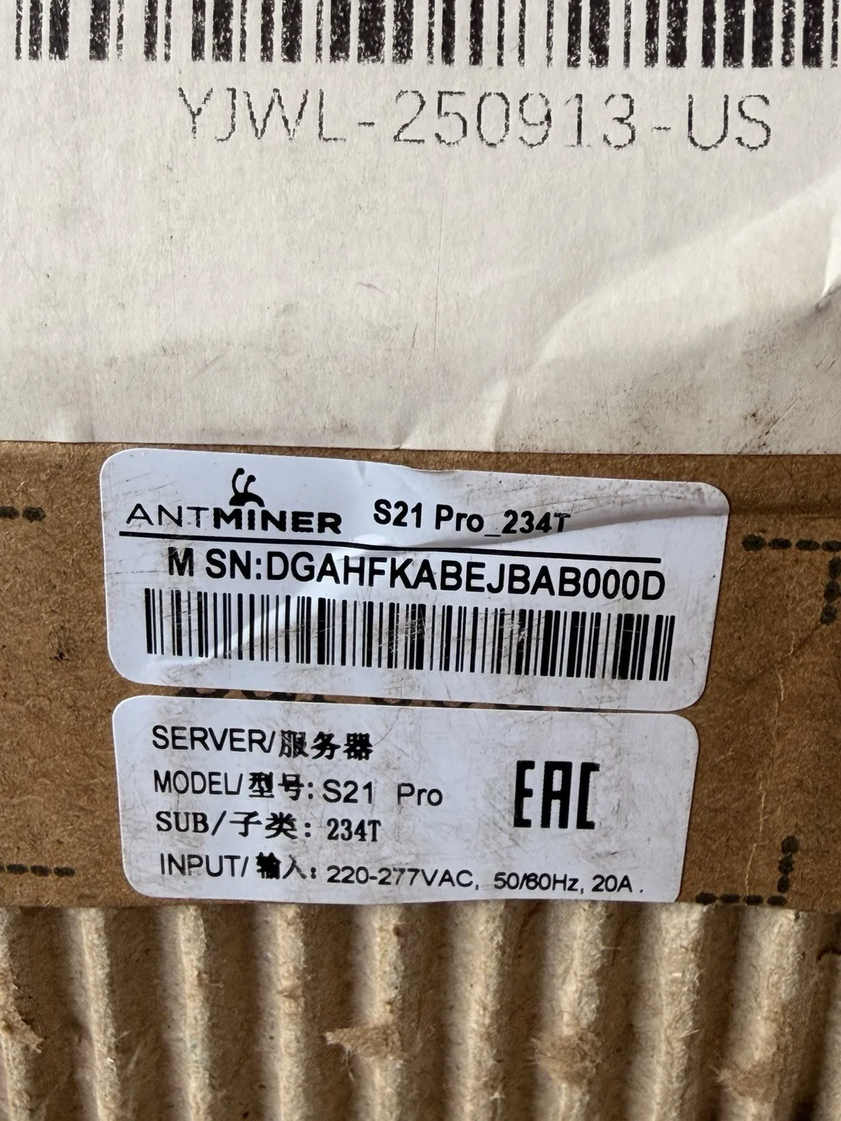 PURE Bitmain Antminer Z15K 525 KSol/s 2483W Equihash Cryptocurrency Miner