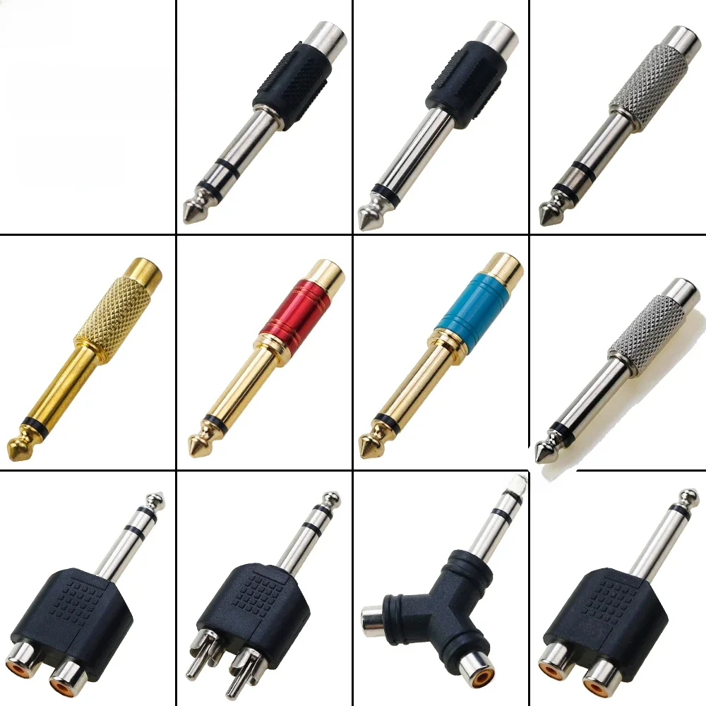 1pc 6,35mm männlich zu rca lotus weiblich Stereo Konsonanten buchse Adapter Kopfhörer y