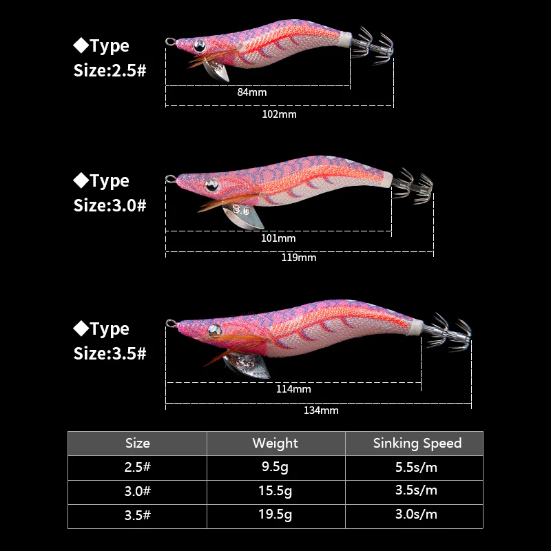ليتويو 2.5 #   3.0 #   3.5 #   طعم الحبار مضيئة الحبار تهزهز الصيد إغراء الطعم الاصطناعي ل Webfoot الأخطبوط الحبار البحر الصيد إغراء