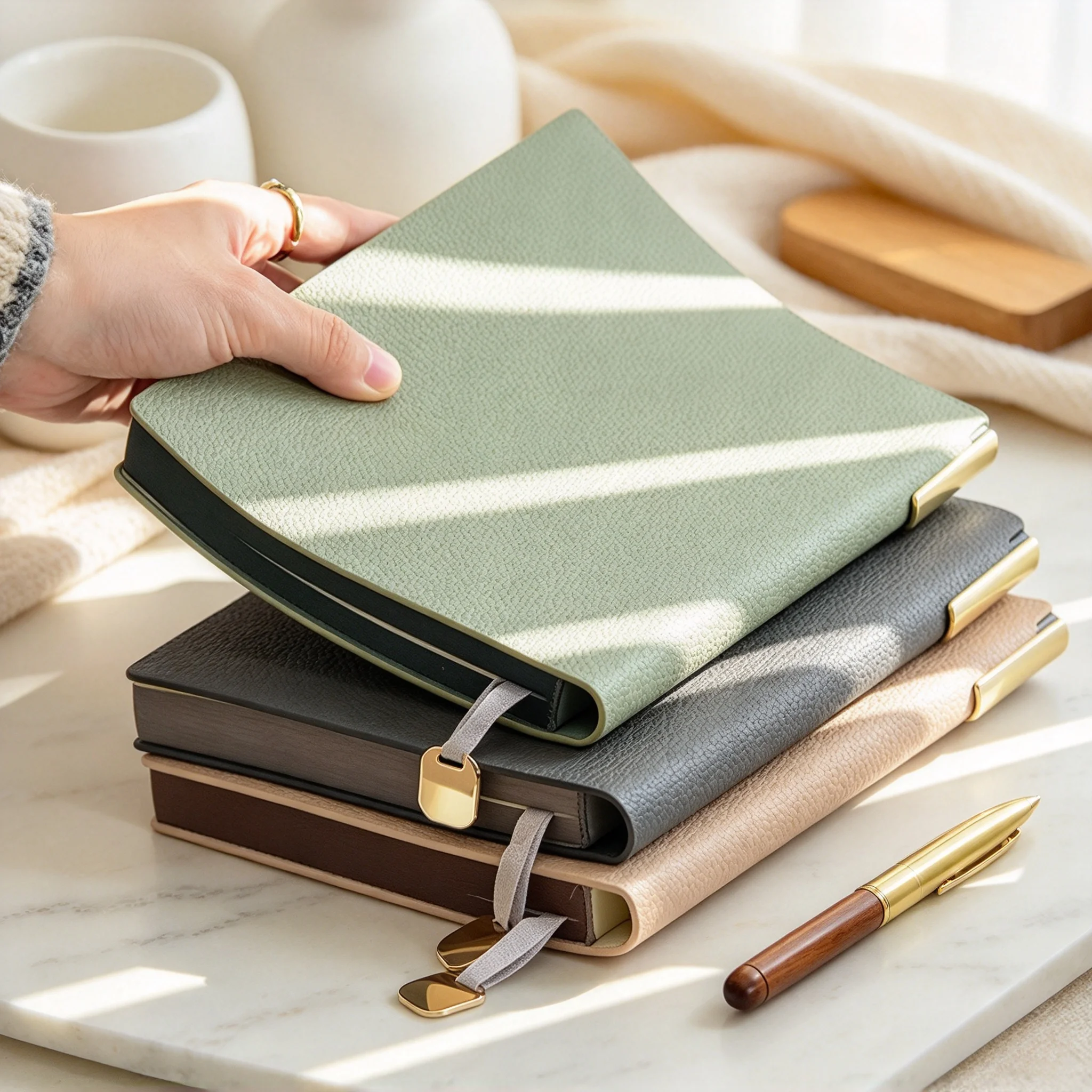Custom Name PU Leather Notebook A5 Business Office Student To Do List Personalized Simple Elegant Diary Books Stationery Gift