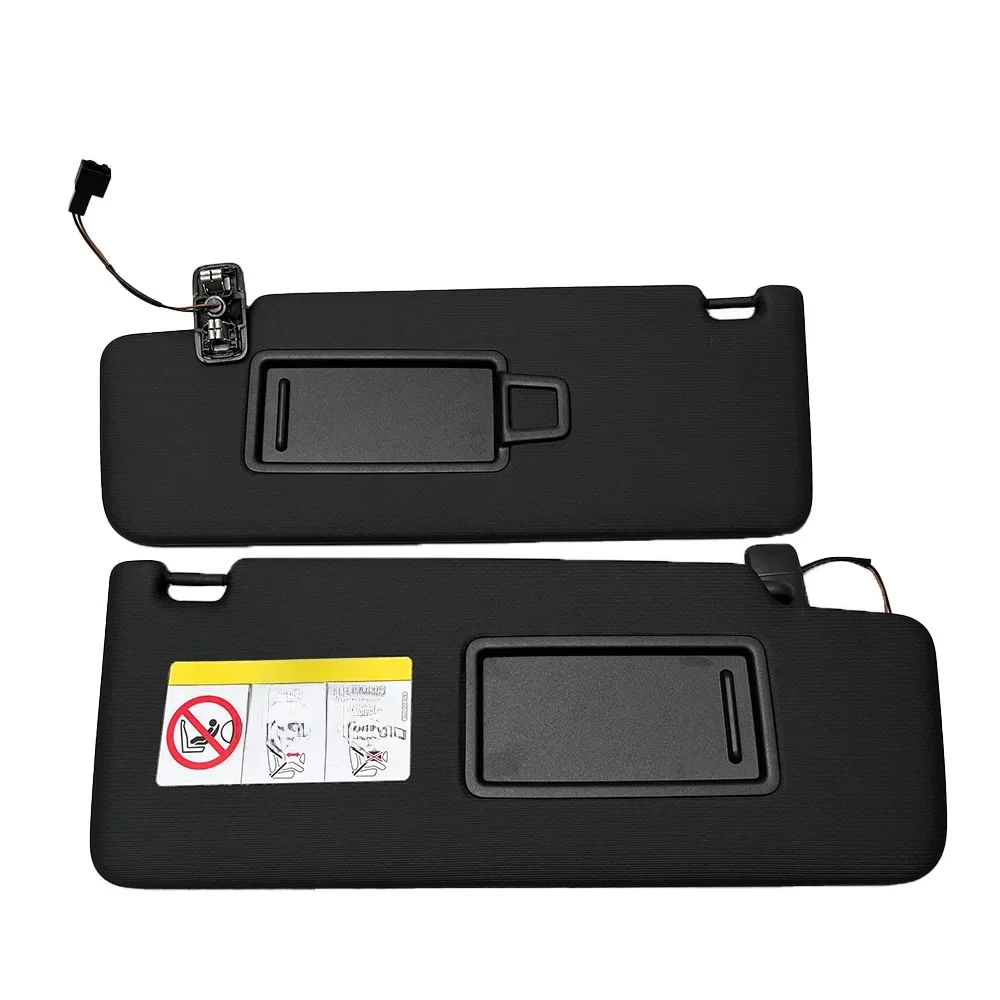 Dla VW Tiguan L Touran Kodiaq 2017-2024 Wnętrze Czarna osłona przeciwsłoneczna Panel przeciwsłoneczny Lustro do makijażu z kablem 5TD 857551 5TD 857552 — 2