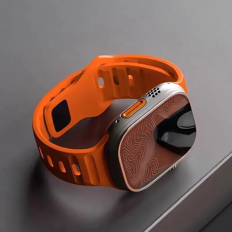 Silikonowy pasek sportowy do zegarka Apple Watch Band 49 mm 45 mm 44 mm 42 mm 40 mm 41 mm 38 correa bransoleta iwatch Series 9 8 7 6 5 4 3 se ultra — zdjęcie 2