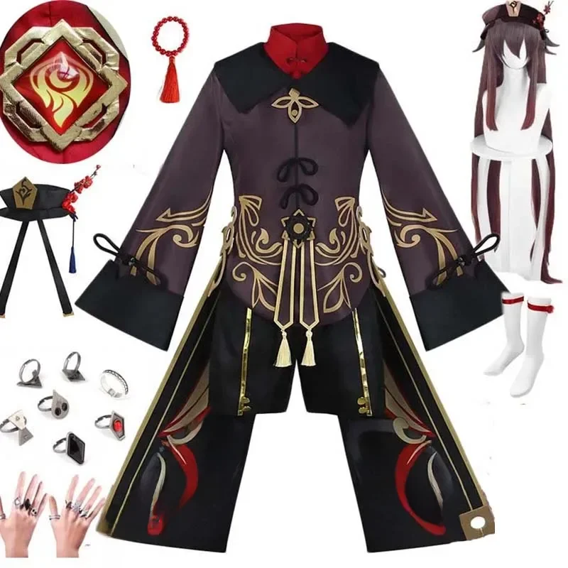 Hutao Cosplay Damen Halloween-Kostüm Anime-Kleidung für Frauen Disfraz Mujer Adulta für Erwachsene Ropa Para Hu Tao Outfits