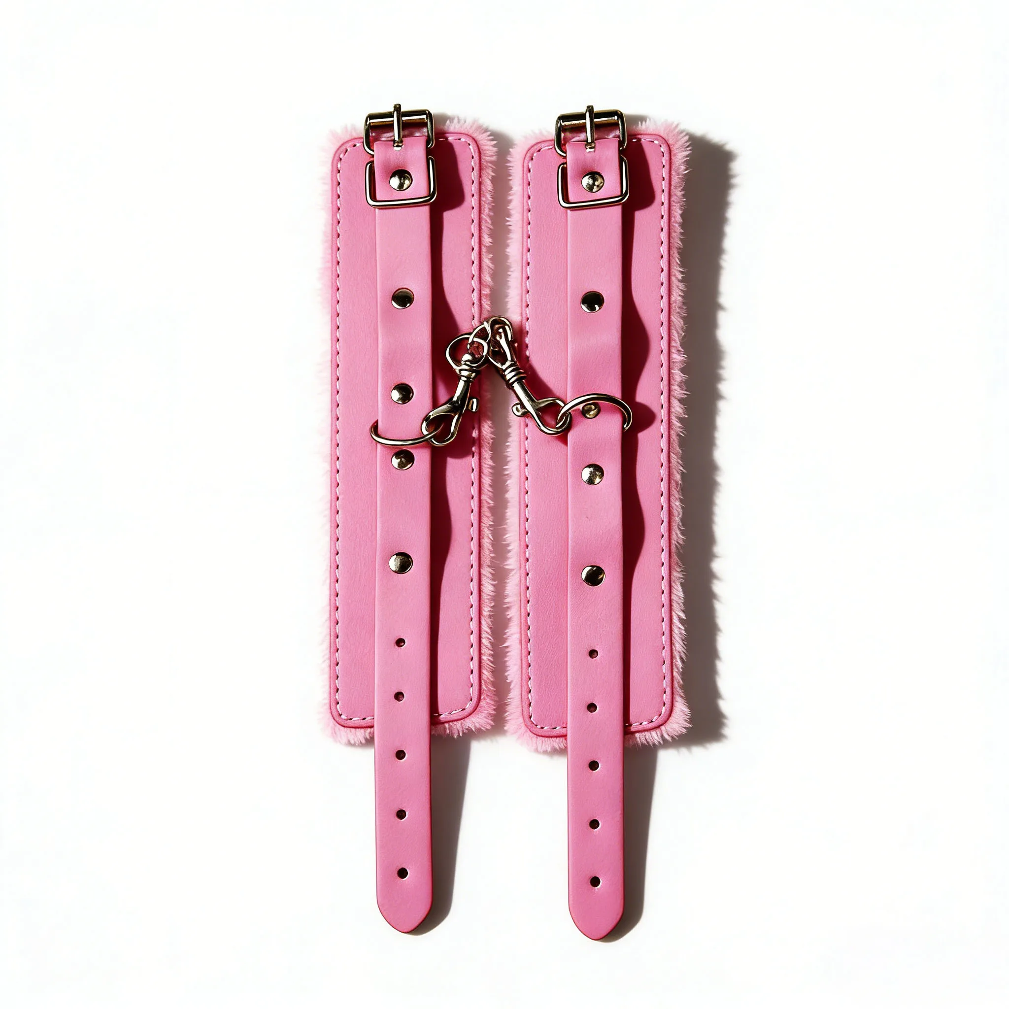 Puños de piel sintética con forro de felpa suave: esposas ajustables para juegos de rol, disfraces o diversión para adultos