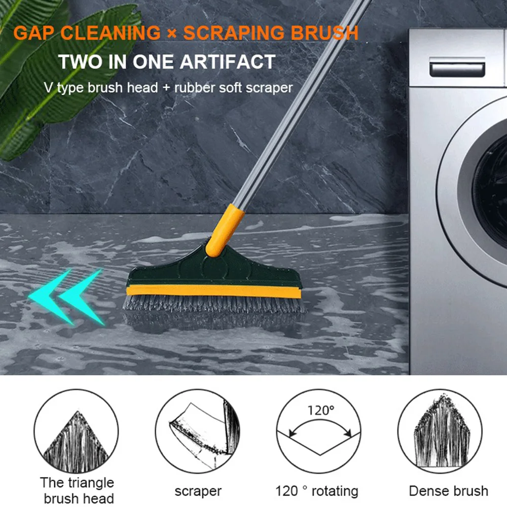 Picture 4: 2in1 Floor Brush Scrub 120° Rotatable Cleaning Tool Household with Long Handle