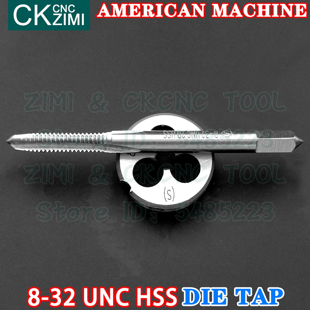 8-32UNC 8-32 UNC Hss Rechte Handvat Amerikaanse Standaard Machine Die Tap Hoge Snelheid Staaldraad Tikken boor Ronde Sterven Metalen