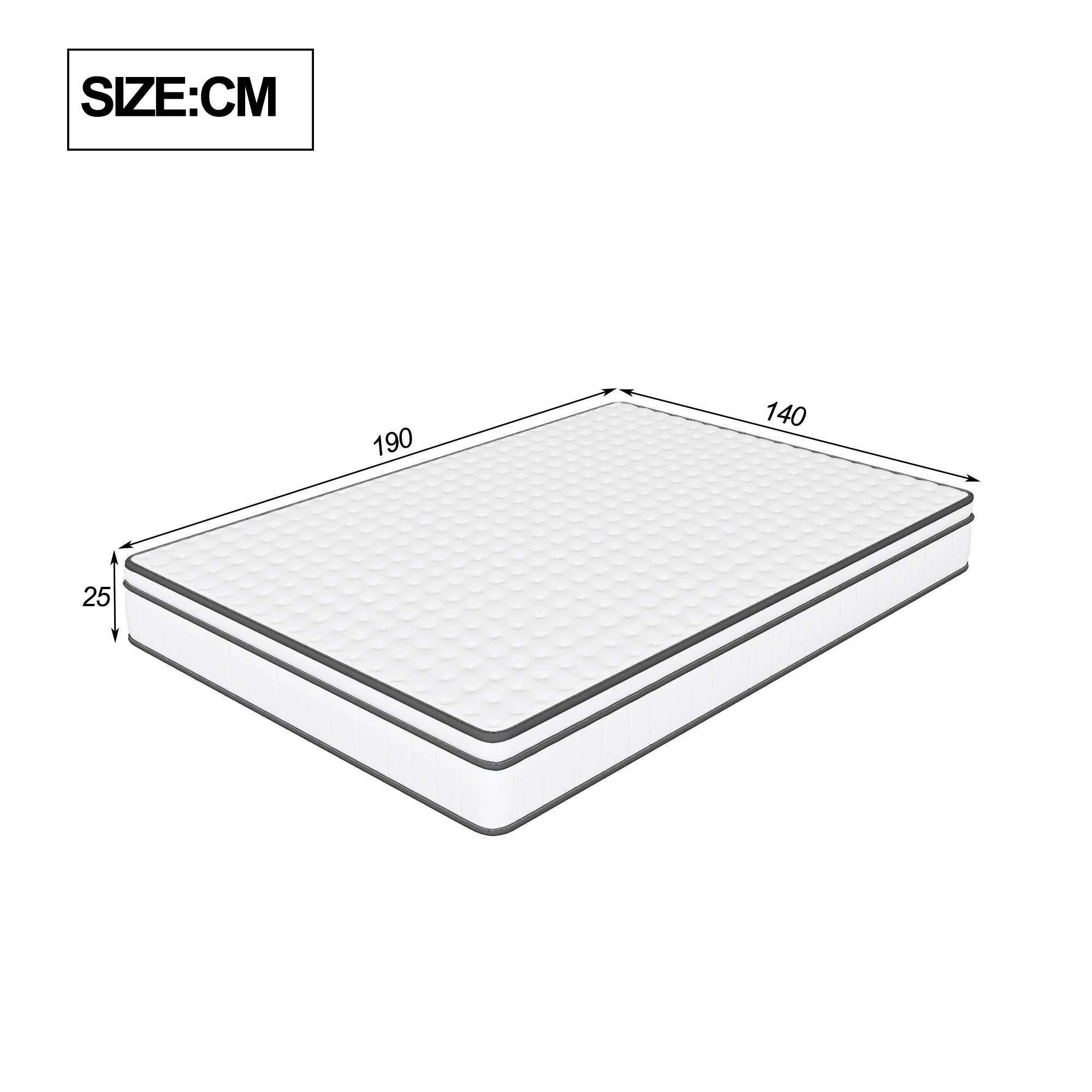 Picture 8: Mattress 140x200cm, with bated Springs (height 25cm), medium firmness and breathable, perfect support, ergonomic Durable