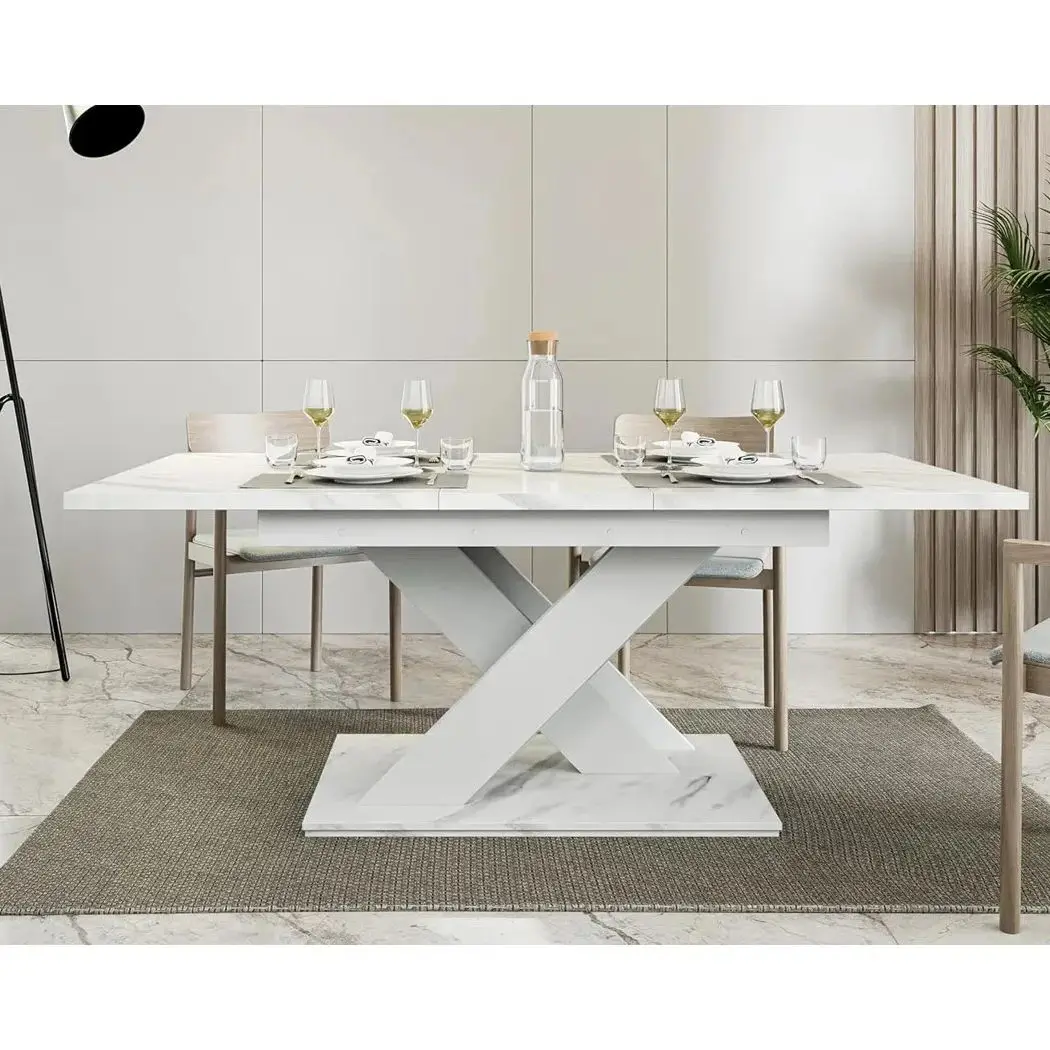 Extendable Dining Table | Modern White Table, Design for Kitchen, Office & Dining Room