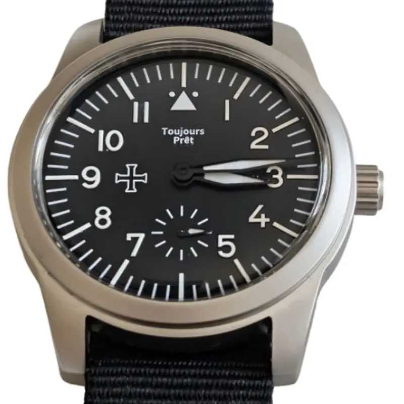 

Toujours Pret Mechanical Flieger Field Watch – 39mm Hand-Wound Military Timepiece