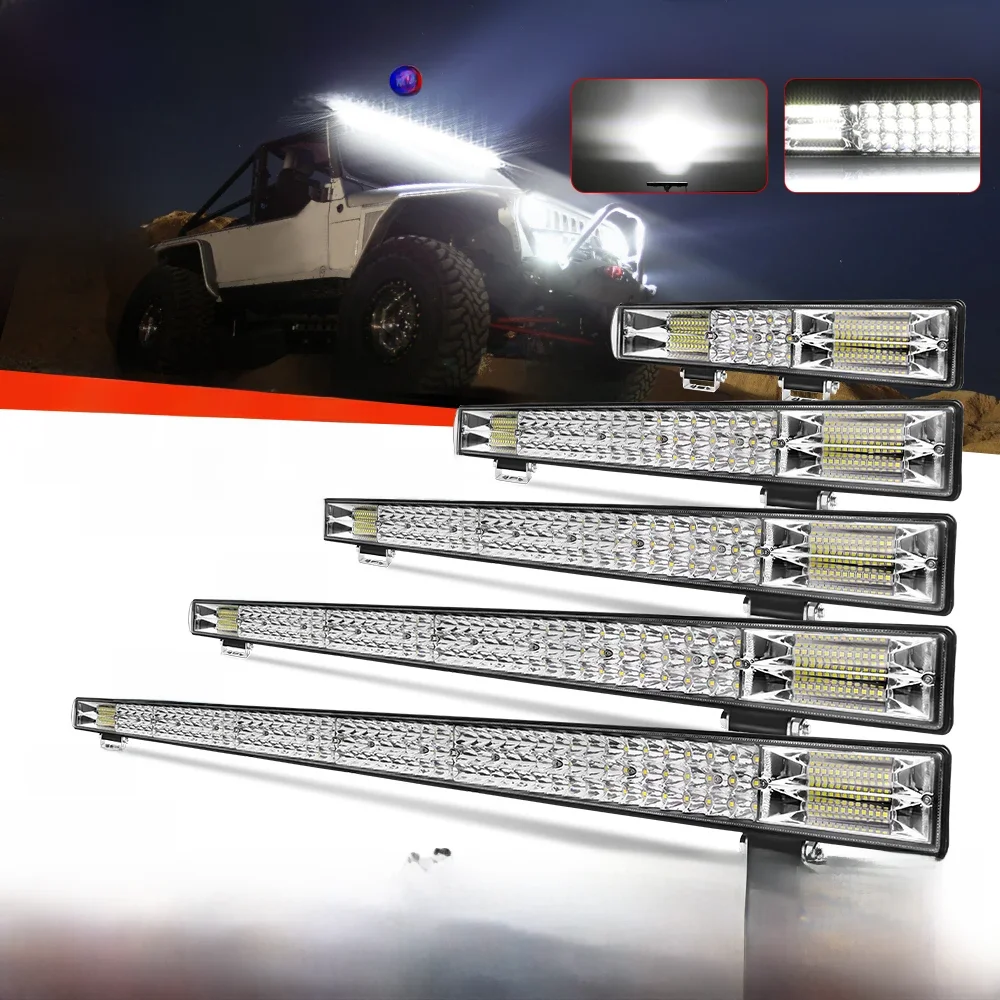CO LICHT 12 "20" 26 "32" 40 "LED Lichtbalk 3-Rijen 90000LM Flood Spot Offroad LED Rijden Licht voor Pickup Truck SUV ATV UTV Boot 4x4 - afbeelding 2
