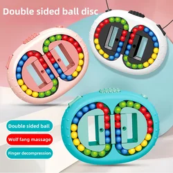 Eğitim küçük oyuncaklar, çift taraflı top disk 2-in-1 parmak Rubik küp fasulye çocuk stres giderici oyuncak