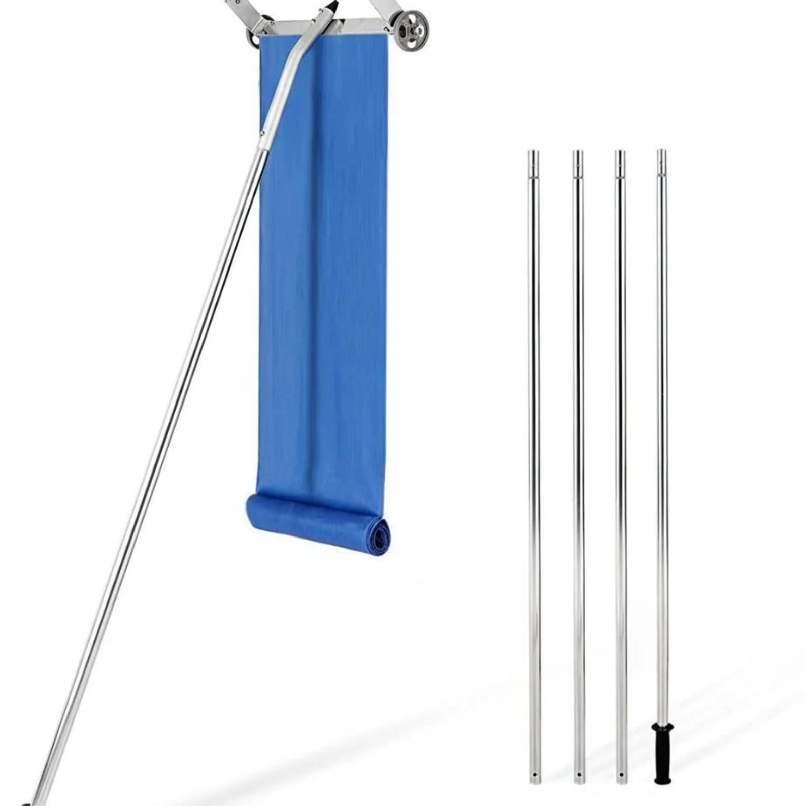 Roof Winter Precipitation Rake Lightweight Aluminum Winter Precipitation Roof Rake No Ladder Needed Safe Ground-Level Use