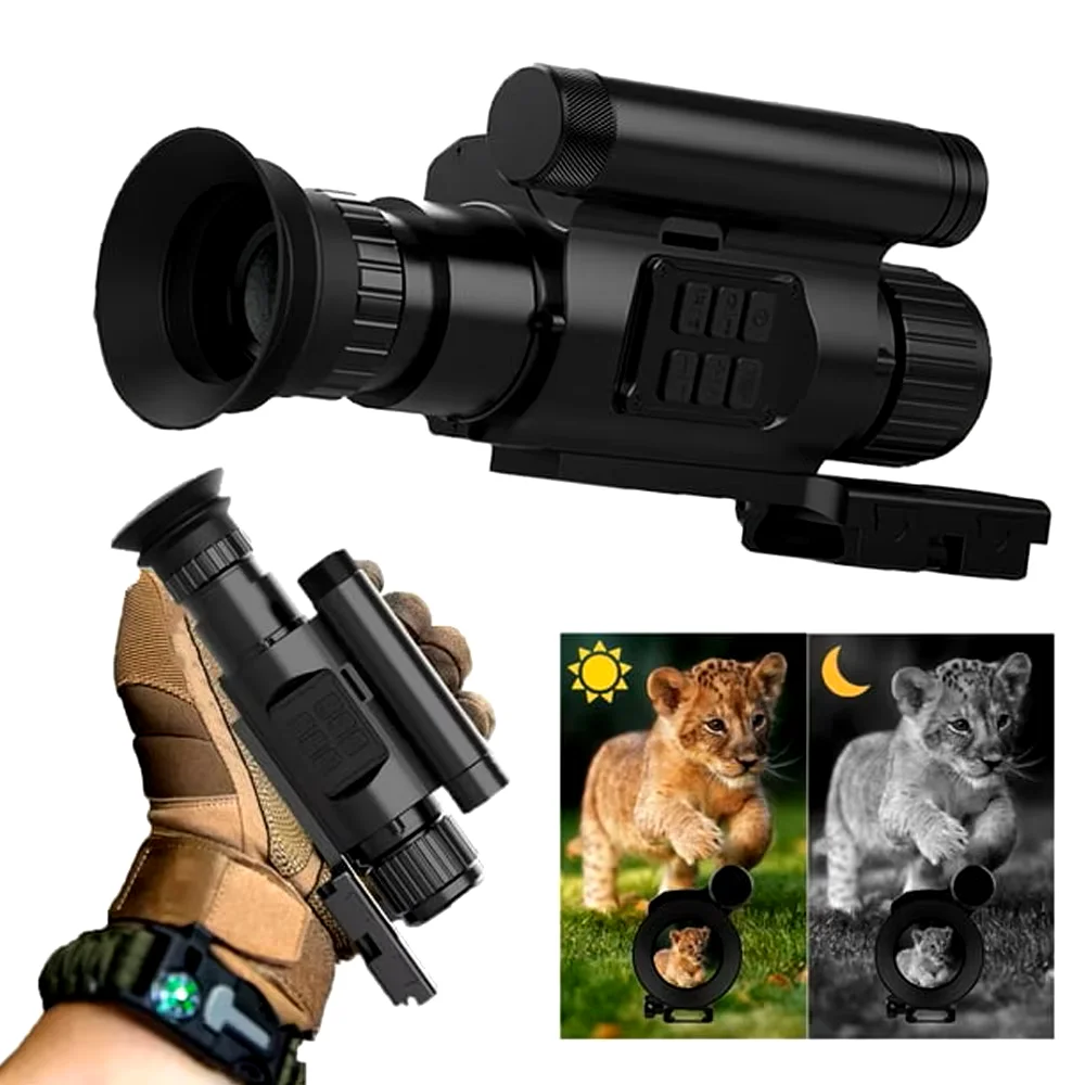 NV075 Night Vision Hunting Scope Goggles Monocular 300M Infrared Camera 1080P Support Photo & Video,50mm Lens,940nm IR Telescope