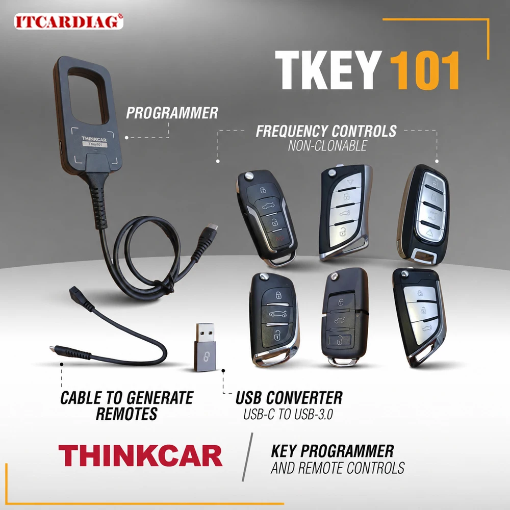 2026 THINKCAR TKEY 101 TKEY101 범용 자동차 키 프로그래머 장비 IMMO 도난 방지 매칭 6개 유닛 리모컨 키 (892BT 689BT 호환)