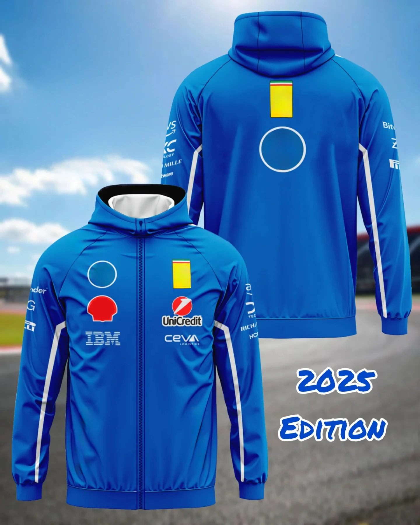 2025 جديد سوبر سباق هوديي للرجال والنساء هالوين عيد الميلاد الأسرة حفلة هدية F1 موضة الترفيه المتضخم قميص رياضي