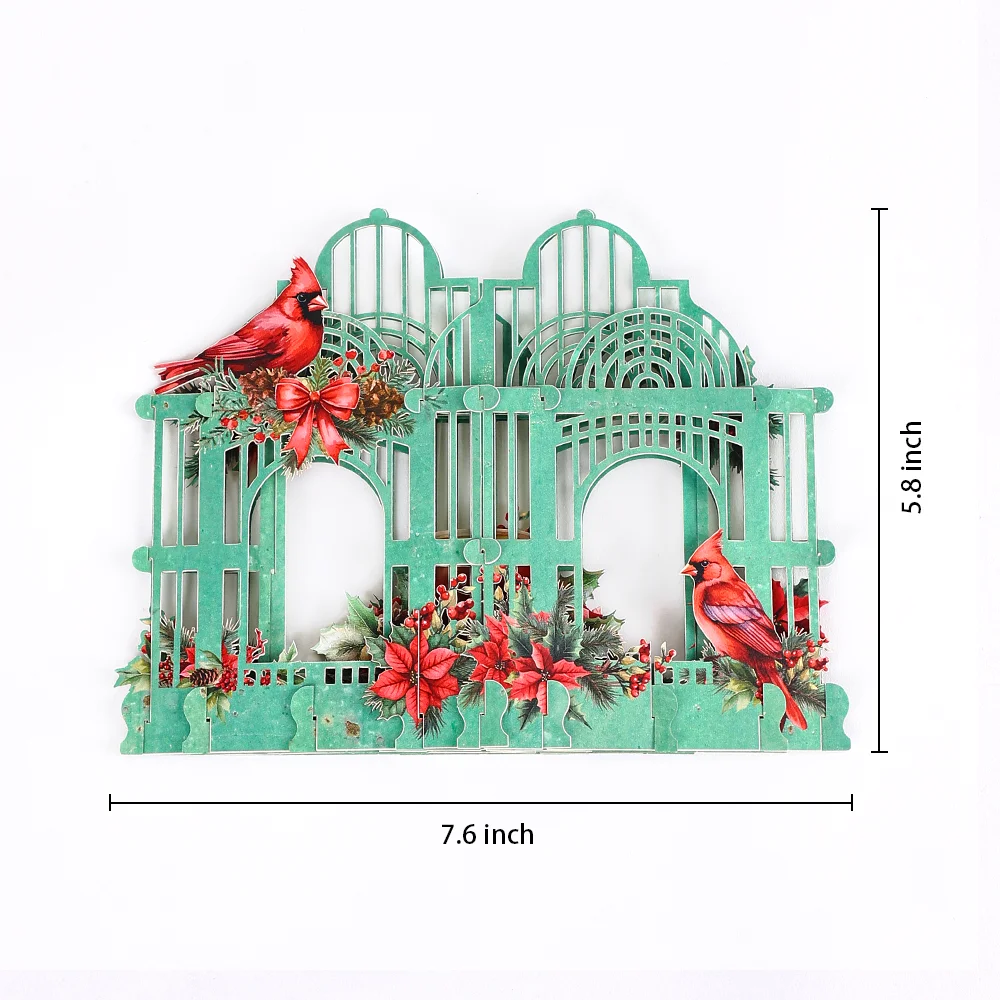 Christmas Poinsettia 3D Box Cardinalis Cardinalis Xmas Decoration Exquisite Holiday Supplies Gifts For Friends Lovers Parents