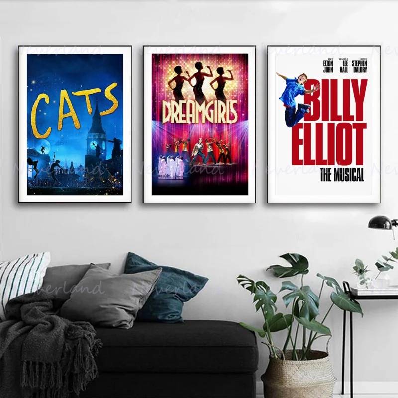 Classic Stage Musical Dreamgirls/six/Heathers Retro Poster Canvas Painting and Print Wall Art Picture for Living Room Home Decor