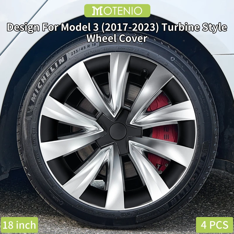 4 Stück für TESLA Modell 3 18 Zoll Turbinen-Stil Radkappen nur für Modell 3 (2017–2023) können nicht im Modell 3 Highland verwendet werden