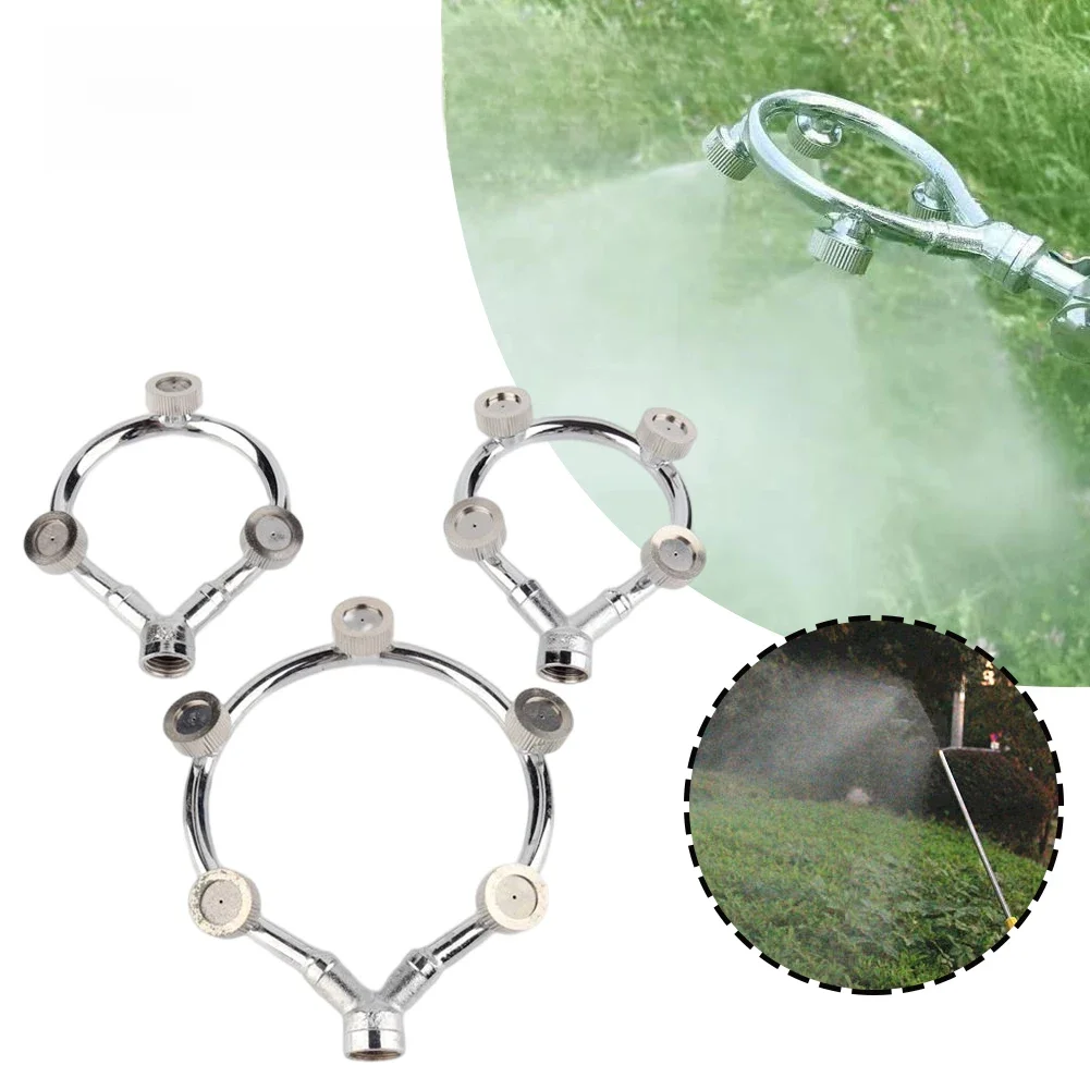 Buse de pulvérisation agricole, buse annulaire multifonctionnelle en acier inoxydable, buse d'atomisation ronde de jardin à 3/5 têtes