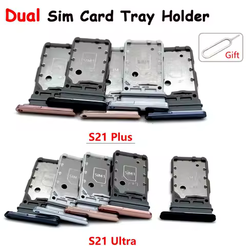 Phone Sim Card Tray For Samsung S21 Fe / S21 Ultra / S21 Plus G990 G991 G996 G998 New SIM Chip Slot Holder With Tool