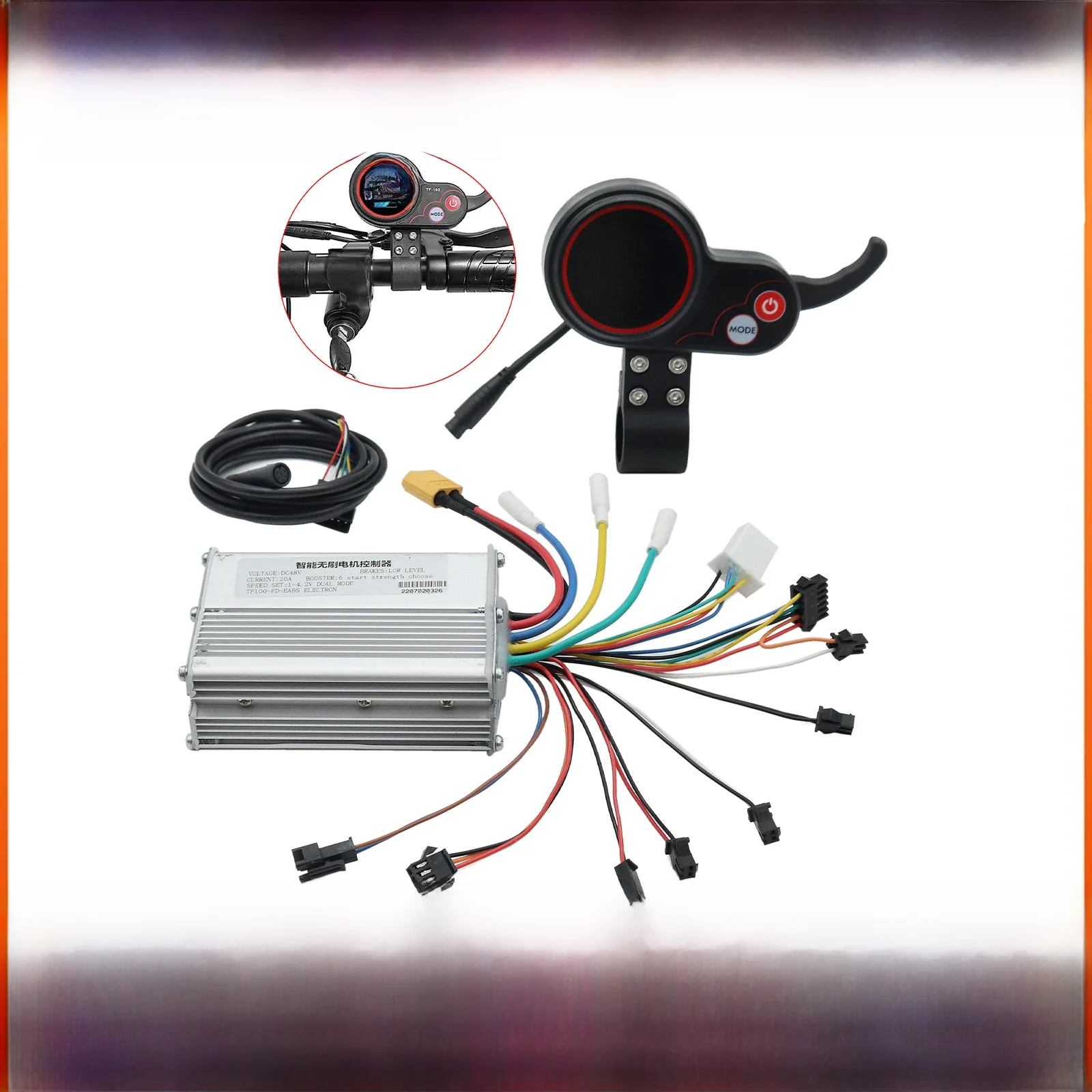 48V 25A 1200W sterownik skutera elektrycznego bezszczotkowy kontroler silnika regulator silnika skutera z 6-pinowym wyświetlaczem dla KUGOO M4 — 2