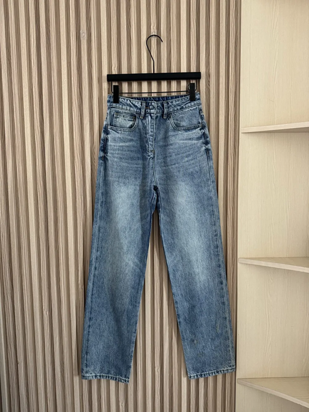 

Women's new classic new style wheat ear embroidery letter heart straight leg jeans jeans jeans