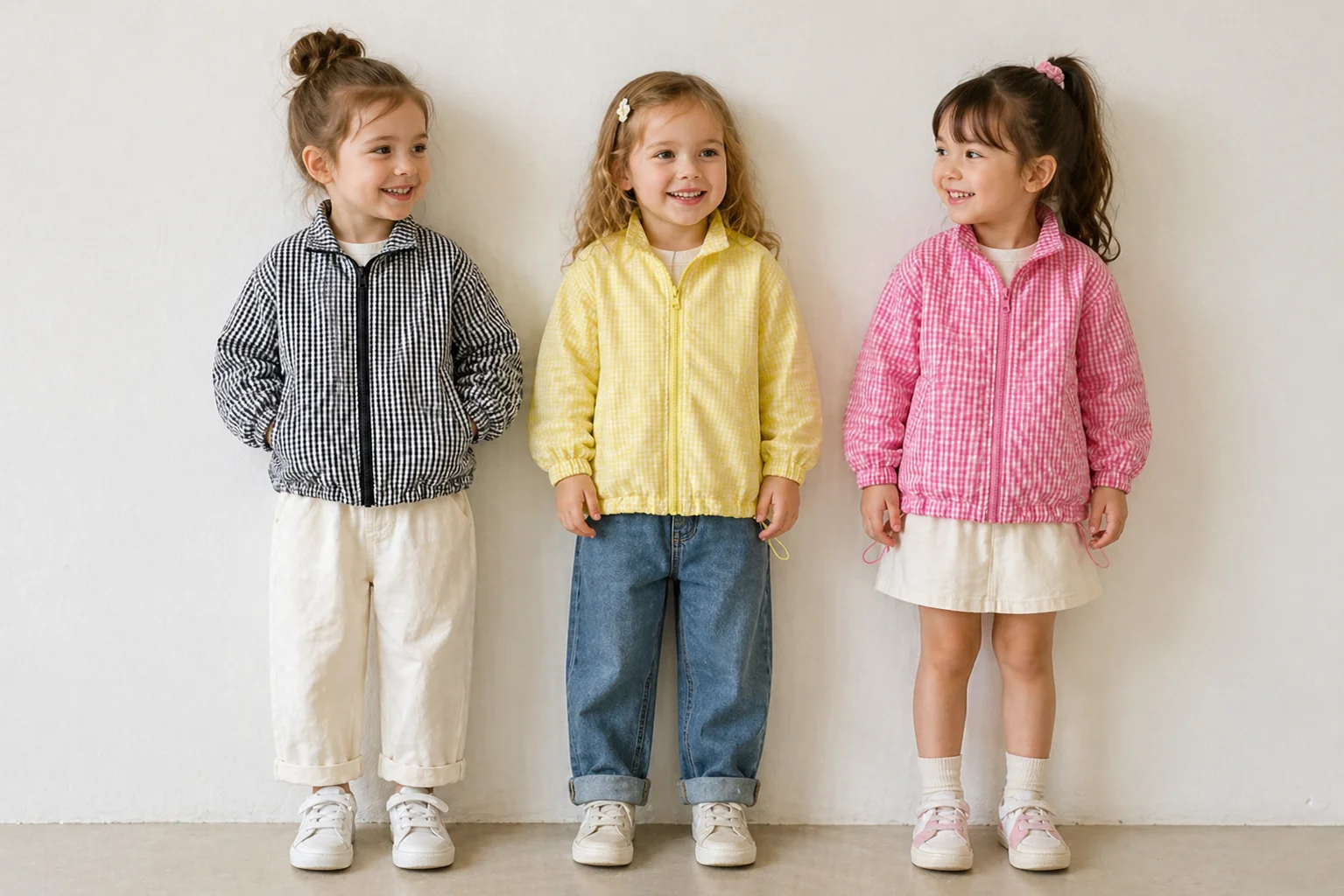 0-5-Year-Old Korean Version of Childrens Clothing Summer Thin Plaid Sunscreen Breathable Jacket Girl X Casual Long Sleeve Jacket