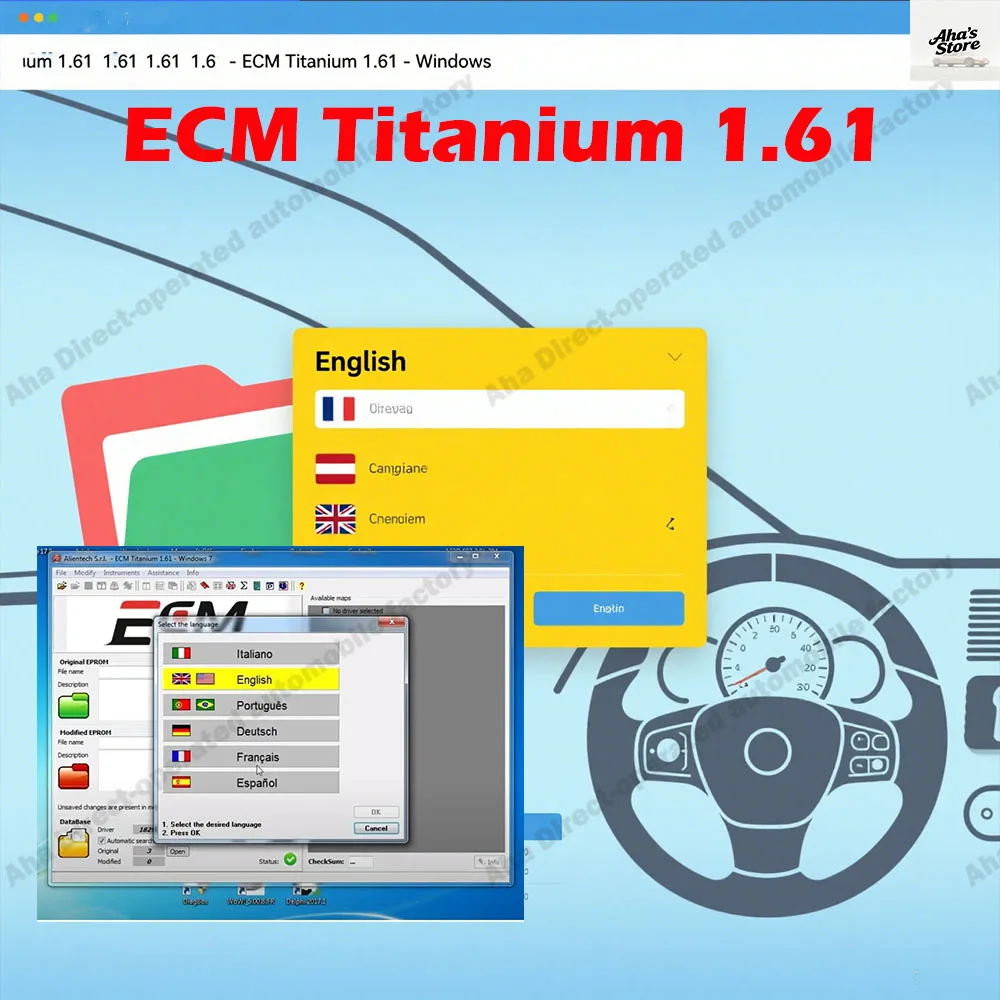 

Hot ECM TITANIUM 1.61 obd2 scanner Car accessories Tools With 26000 + Driver ECM 18259+ Drivers for ecu tool Support windows 10