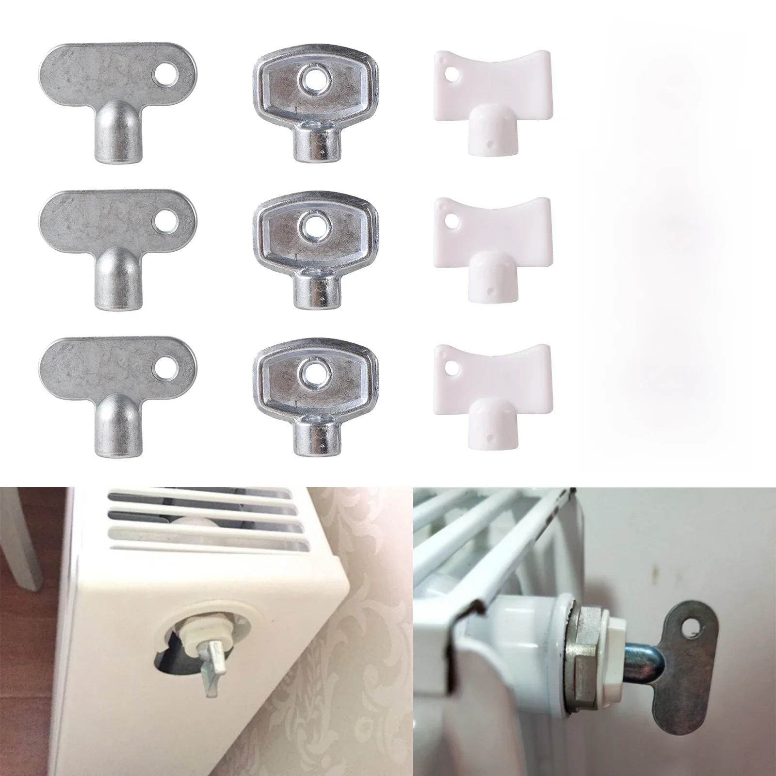 Clé de robinet de radiateur, 1 pièce, clé de robinet de radiateur, robinet d'eau, plomberie, clé de purge, évent, outil de chauffage Central, clé de chauffage