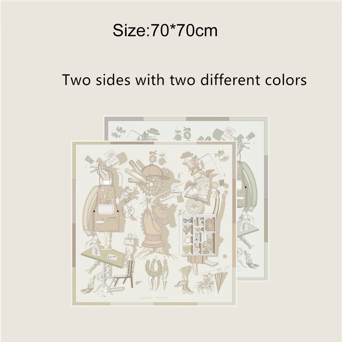 

70CM Silk Scarf Luxury Scarves Double Faced Printing Rolling Shawls Head Hair Decoration Summer Spring Christmas Gift