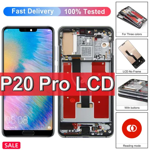 NEW TFT For Huawei P20 Pro LCD Display Touch Screen Replace Digitizer For Huawei P20 Pro LCD with Frame CLT-L29C,L29,L09,AL0