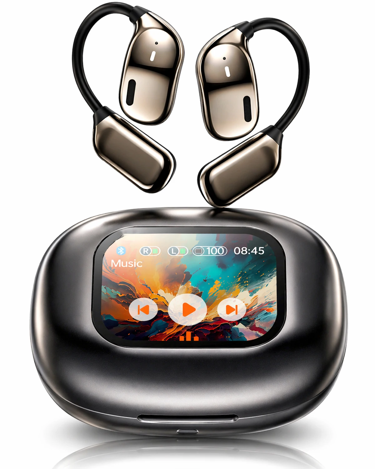 Earphone Bluetooth 5.4 Sports Headphones Touch Screen Open Ear Headphones