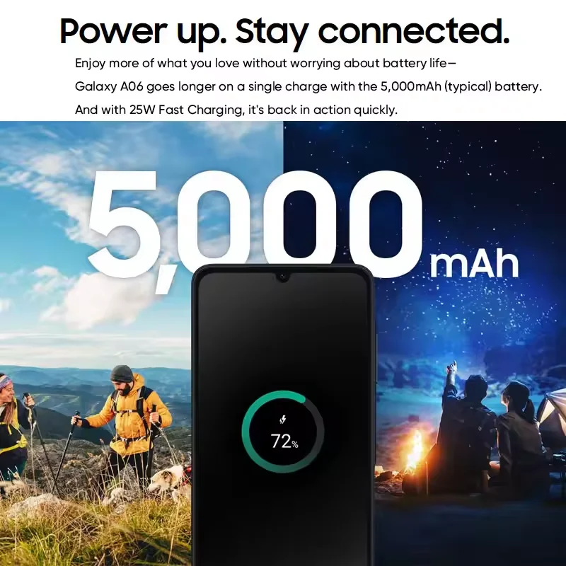 إصدار الشرق الأوسط لهاتف سامسونج جالاكسي A06 4G الذكي Mediatek Helio G85 شاشة 6.7 بوصة PLS LCD كبيرة كاميرا مزدوجة 50 ميجابكسل بطارية 5000 مللي أمبير في الساعة