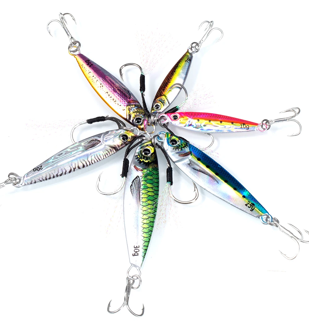 Hunthouse Metall-Jig Angelköder 7g-80g Sinkender Slow Jigging Laser-Jig Salzwasser Künstlicher Hecht Seebarsch Fischköder LW844 – Detail 7